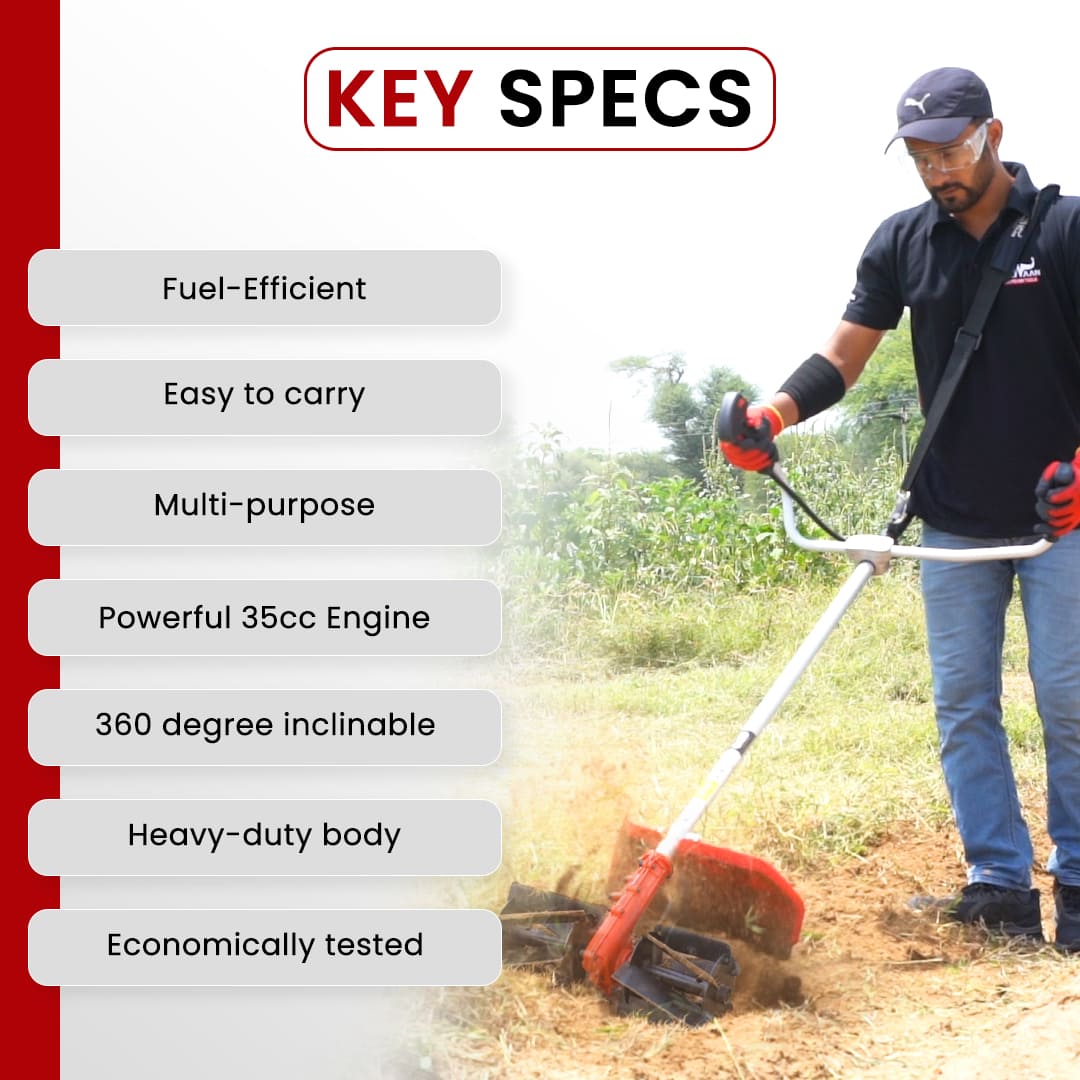 Balwaan-side-pack-crop-cutter-with-tiller-attachment