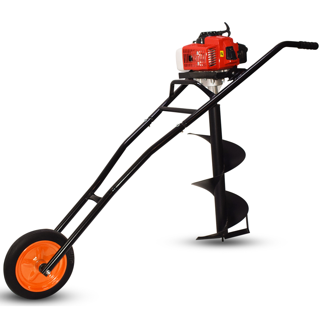 Balwaan Trolly Earth Auger with 8 Inch & 12 Inch Planter| 63cc