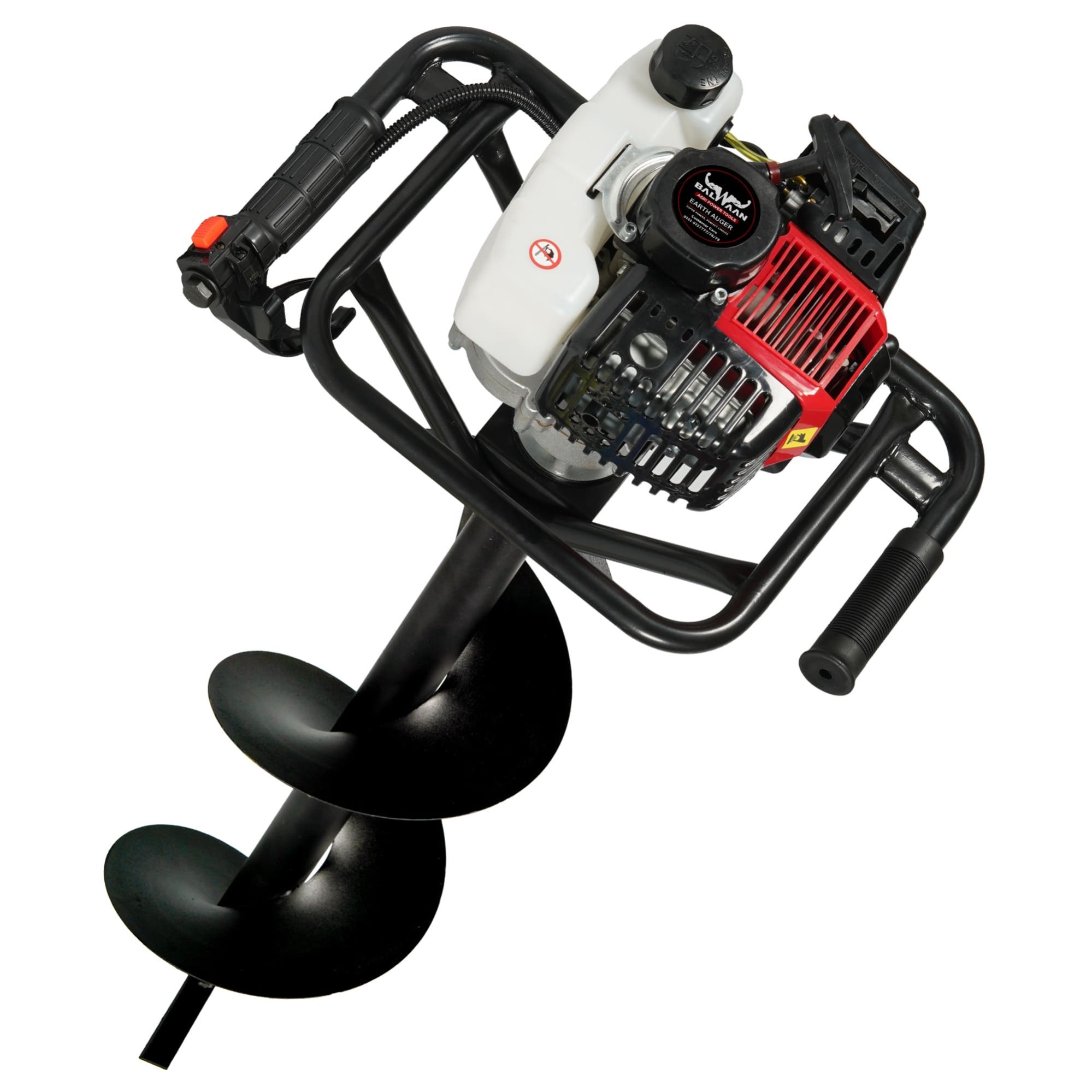Balwaan 52cc Earth Auger with 8 Inch & 12 Inch Planter| BE-52