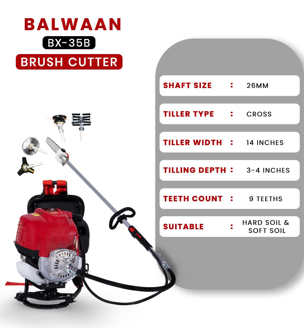 Brush-cutter-with-chainsaw-tiller-attachment