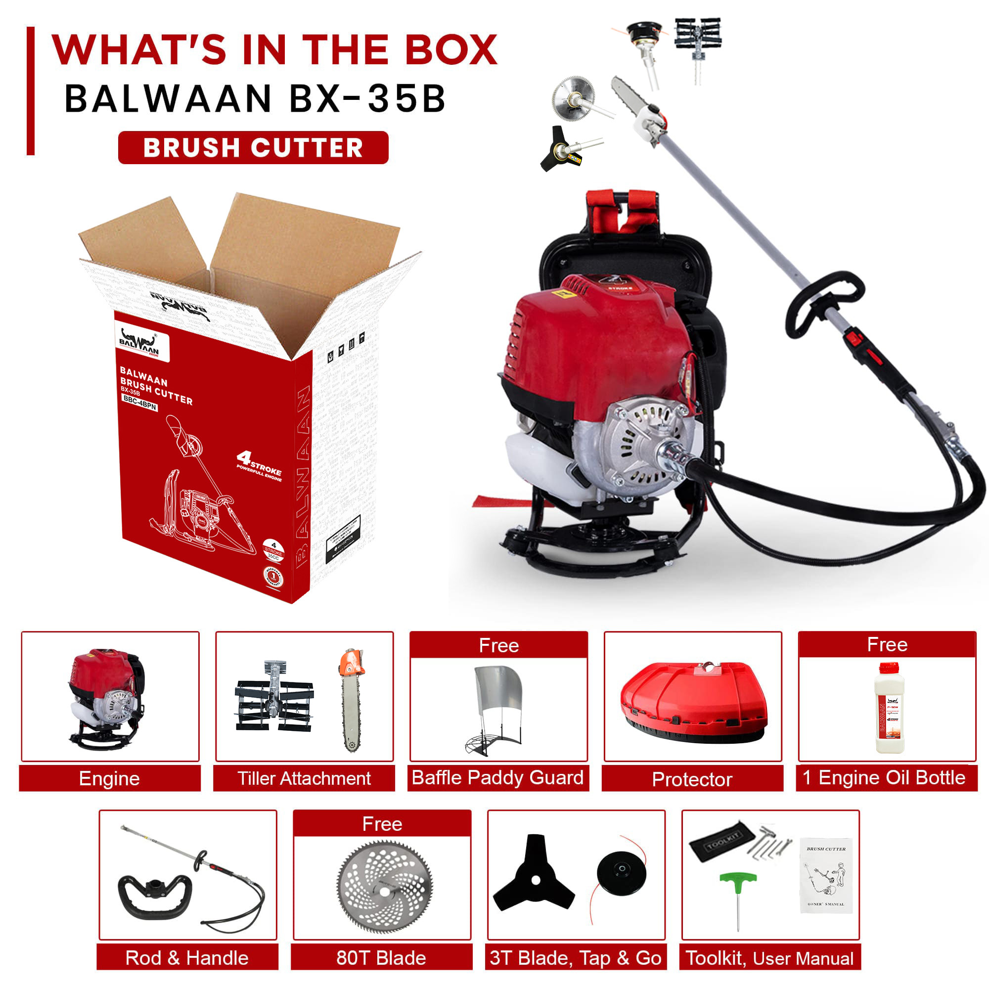 Brush-cutter-with-chainsaw-tiller-attachment