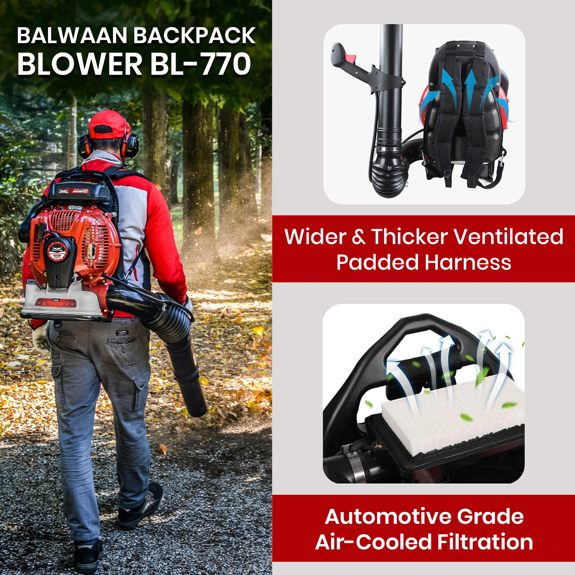Backpack-leaf-blower-machine-with-2-stroke-engine