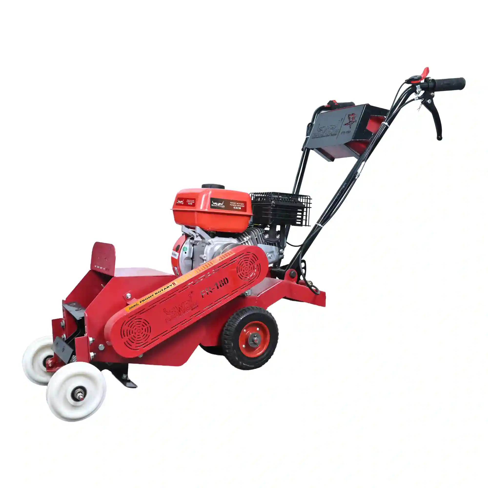 Balwaan Front Rotary FR-180 Inter Cultivator | 7 HP Petrol Engine | 8 Inch Working Width | 4 Stroke Belt Driven Power Weeder